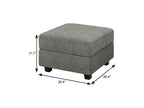 26" Teal Blue And Black Microfiber Ottoman With Storage