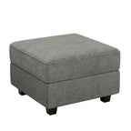 26" Teal Blue And Black Microfiber Ottoman With Storage