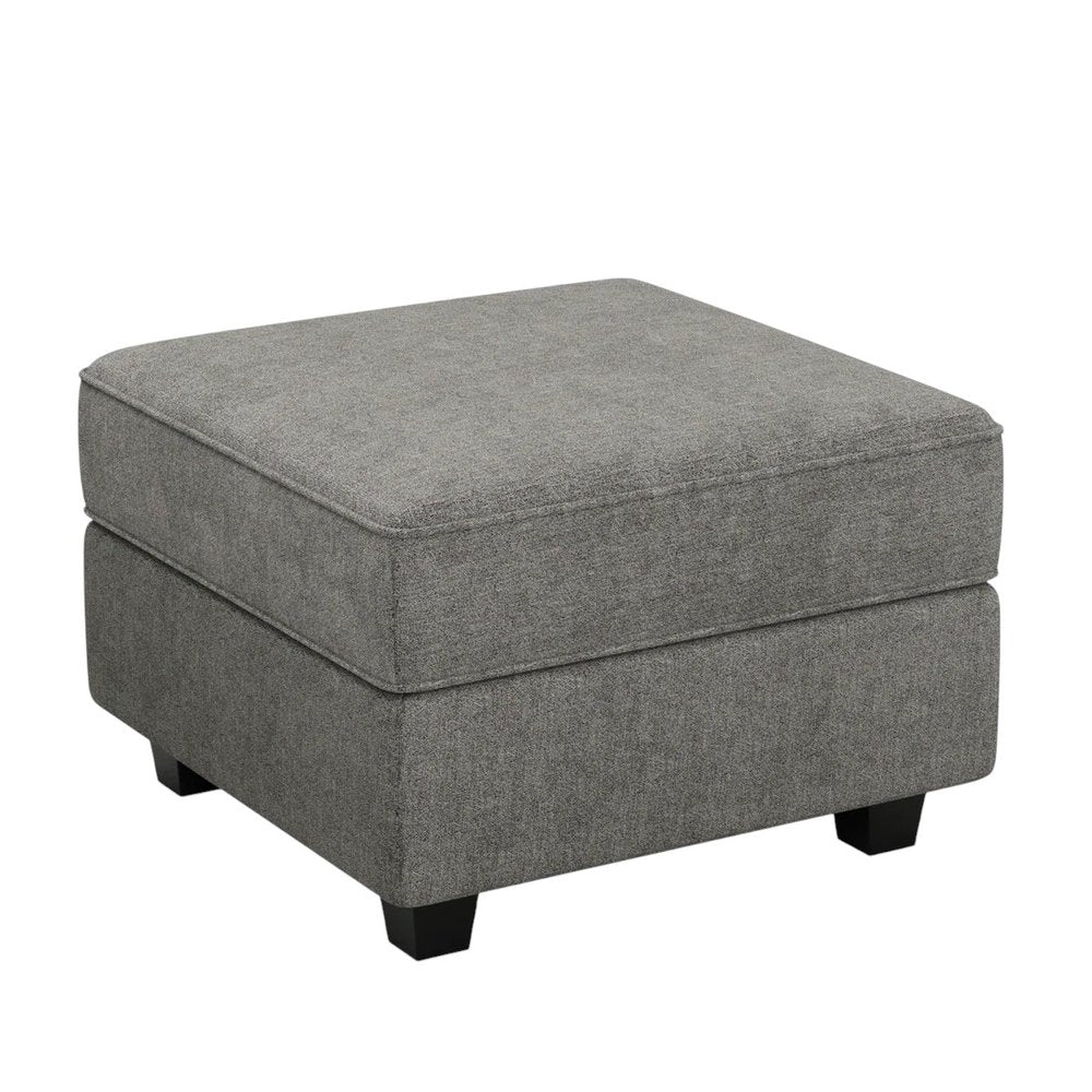 26" Teal Blue And Black Microfiber Ottoman With Storage