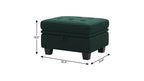 32" Blue And Black Velvet Tufted Ottoman With Storage