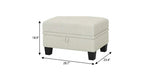 29" Gray And Black Chenille Ottoman With Storage
