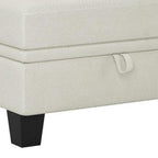 29" Gray And Black Chenille Ottoman With Storage