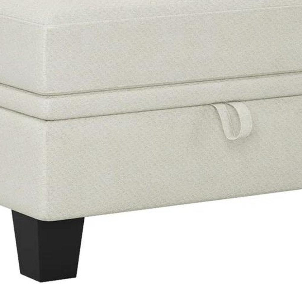 29" Gray And Black Chenille Ottoman With Storage