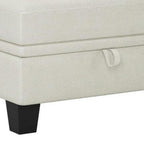 29" Gray And Black Chenille Ottoman With Storage