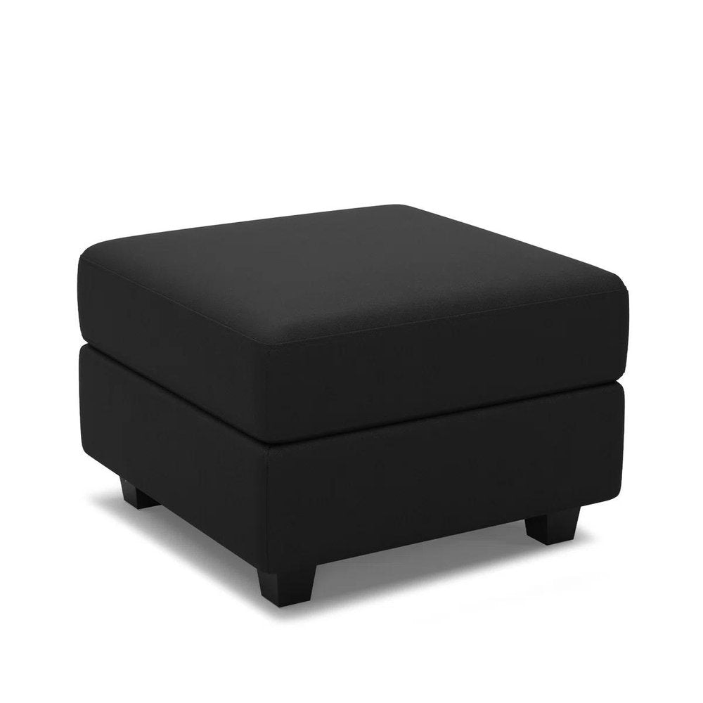 26" Brown And Black Faux Leather Ottoman With Storage