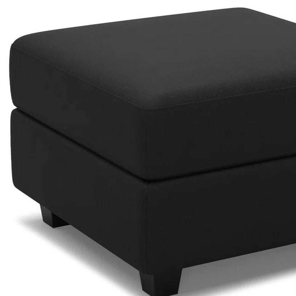 26" Brown And Black Faux Leather Ottoman With Storage