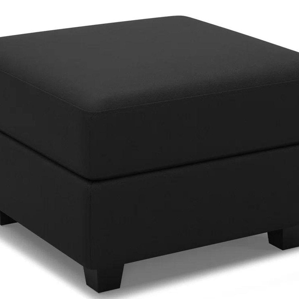 26" Brown And Black Faux Leather Ottoman With Storage