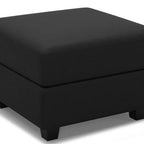 26" Brown And Black Faux Leather Ottoman With Storage