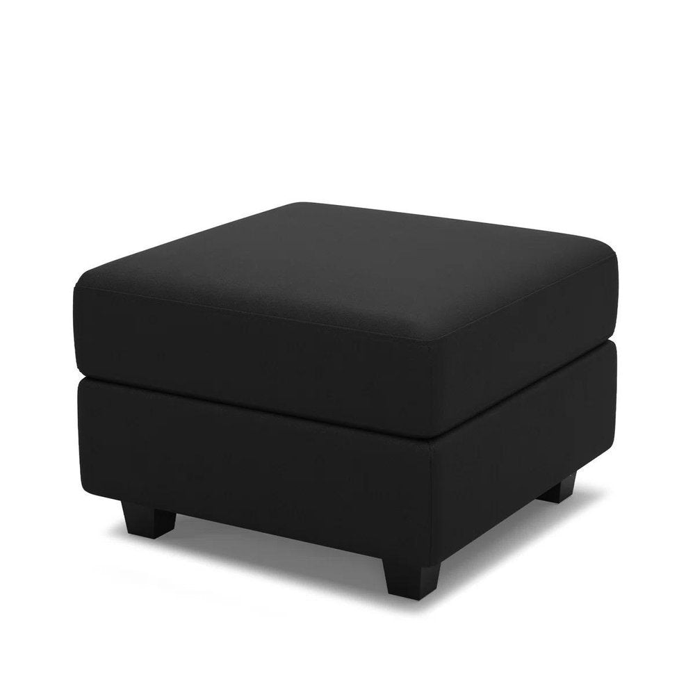 26" Brown And Black Faux Leather Ottoman With Storage
