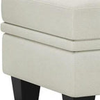 46" Beige And Black Chenille Ottoman With Storage