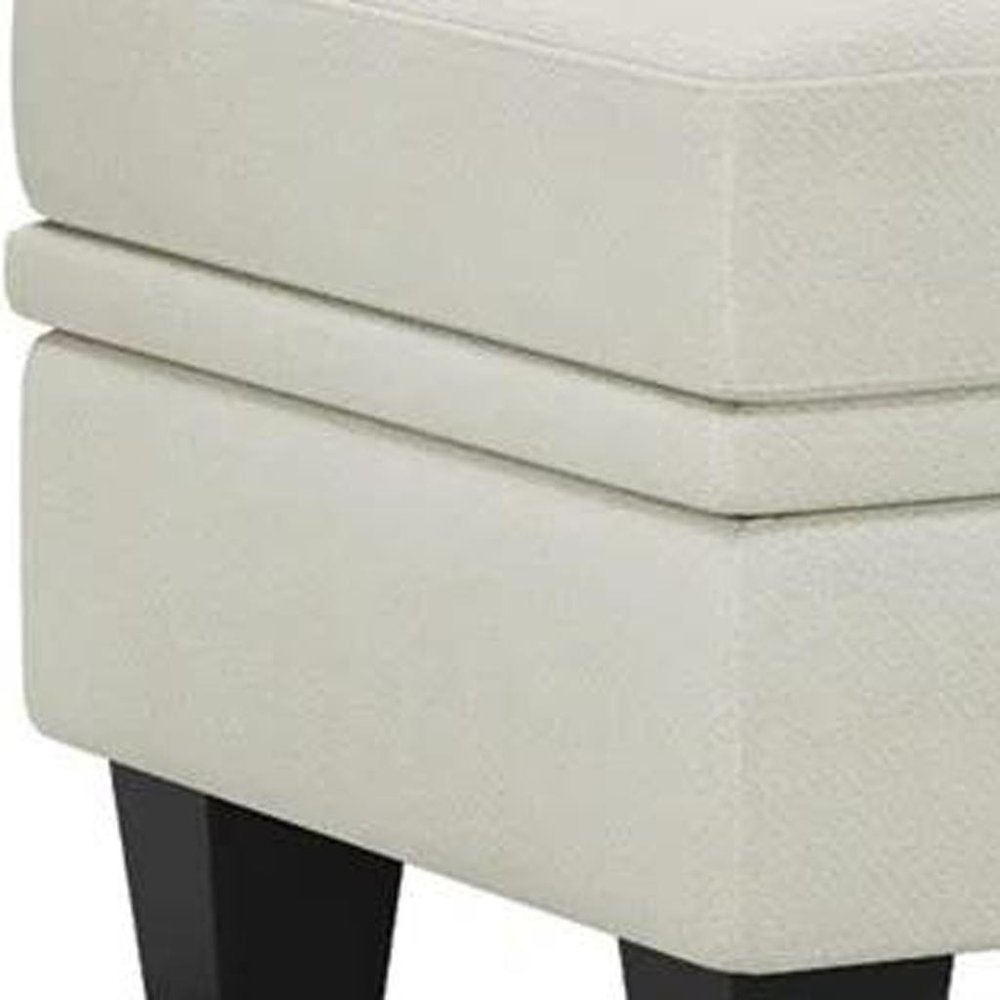 46" Beige And Black Chenille Ottoman With Storage