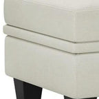 46" Beige And Black Chenille Ottoman With Storage