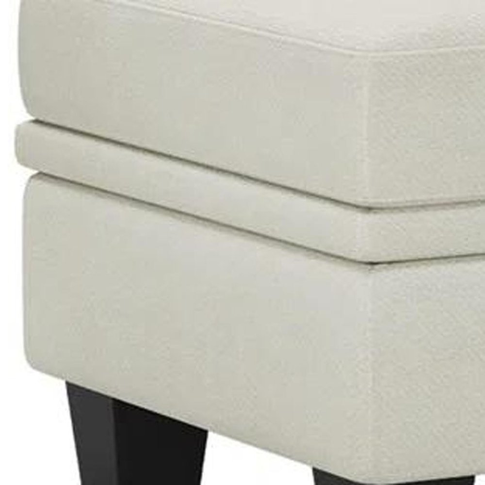 46" Beige And Black Chenille Ottoman With Storage