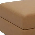 26" Brown And Black Faux Leather Ottoman With Storage