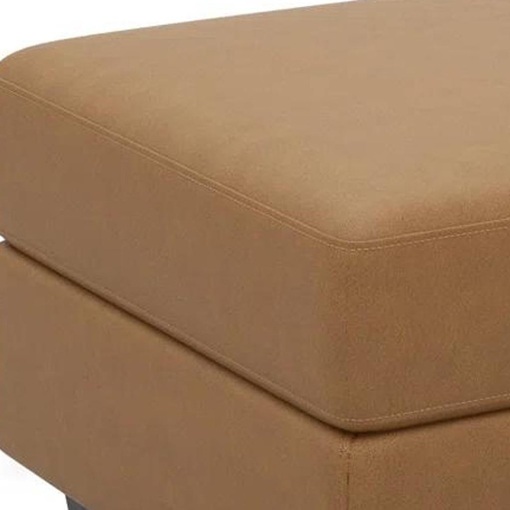 26" Brown And Black Faux Leather Ottoman With Storage