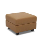 26" Brown And Black Faux Leather Ottoman With Storage