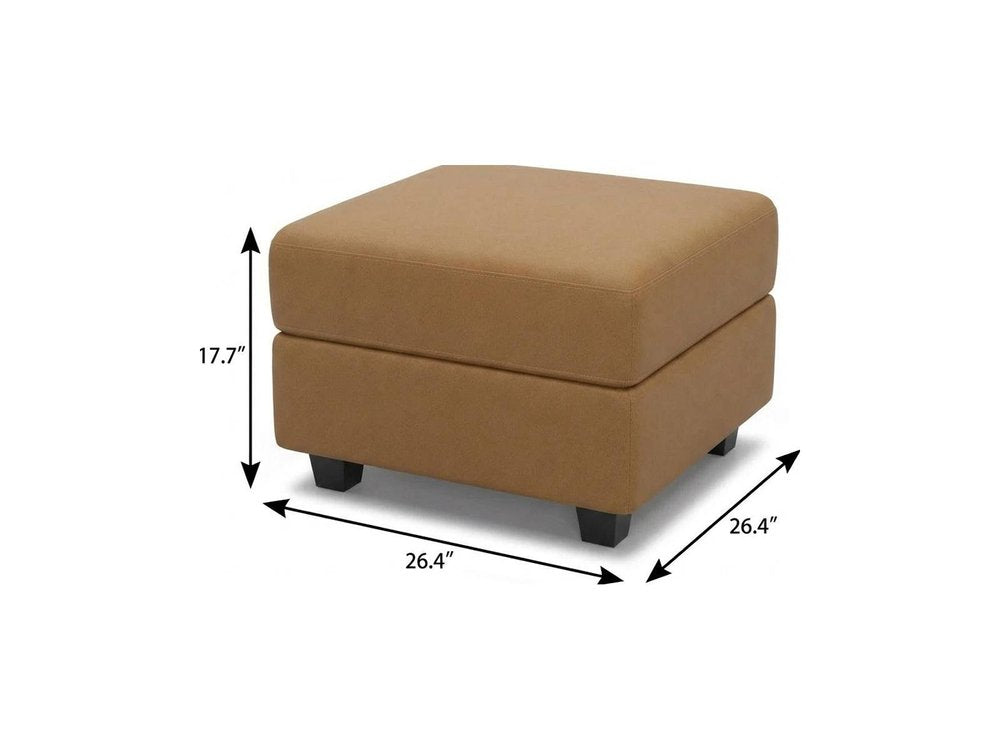 26" Brown And Black Faux Leather Ottoman With Storage