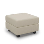 26" Brown And Black Faux Leather Ottoman With Storage