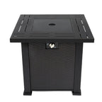 50000 BTU 28" Black Steel Propane Square Fire Pit Table With Cover