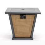 50000 BTU 28" Black Steel Propane Square Fire Pit With Cover