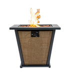 50000 BTU 28" Black Steel Propane Square Fire Pit With Cover