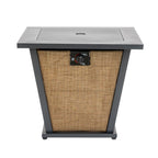 50000 BTU 28" Black Steel Propane Square Fire Pit With Cover