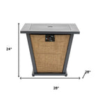 50000 BTU 28" Black Steel Propane Square Fire Pit With Cover