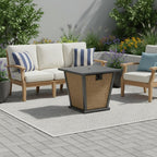 50000 BTU 28" Black Steel Propane Square Fire Pit With Cover