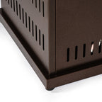 50000 BTU 27" Brown Steel Propane Square Fire Pit Table With Cover