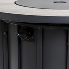 50000 BTU 30" Black Steel Propane Column Fire Pit With Cover