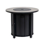 50000 BTU 30" Black Steel Propane Column Fire Pit With Cover