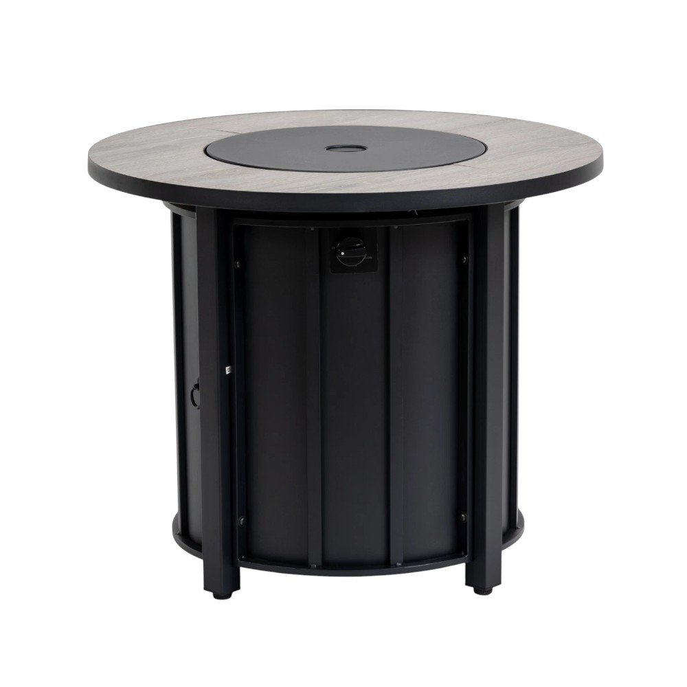 50000 BTU 30" Black Steel Propane Column Fire Pit With Cover