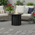 50000 BTU 30" Black Steel Propane Column Fire Pit With Cover