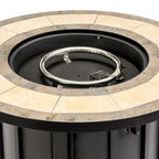 50000 BTU 30" Black Steel Propane Column Fire Pit With Cover
