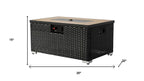 40000 BTU 32" Brown Wicker Propane Rectangular Fire Pit With Cover