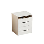 19" White Wood Mirrored Three Drawer Vanity Table
