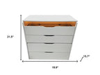 19" White Wood Mirrored Three Drawer Vanity Table