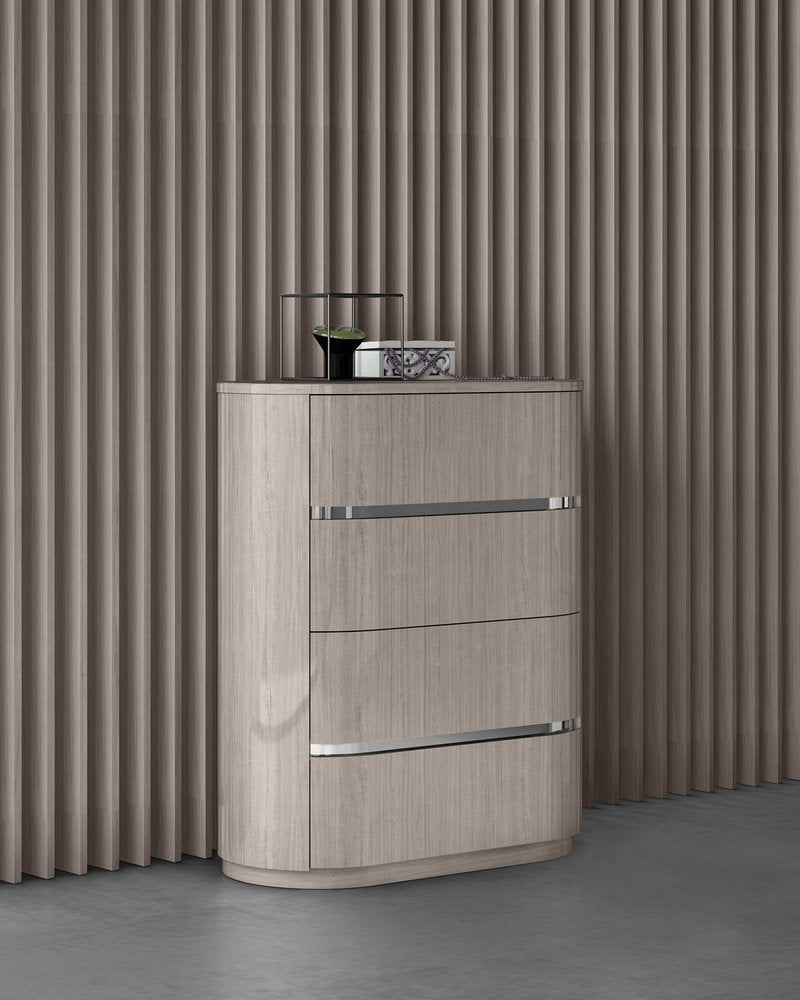 40" Beige Wood Four Drawer Dresser