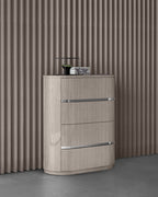 40" Beige Wood Four Drawer Dresser