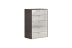 31" Chestnut And Light Gray Wood Five Drawer Dresser