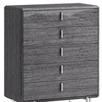 38" Gray Wood Five Drawer Dresser