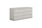 63" Gray Wood Six Drawer Double Dresser