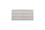 63" Gray Wood Six Drawer Double Dresser