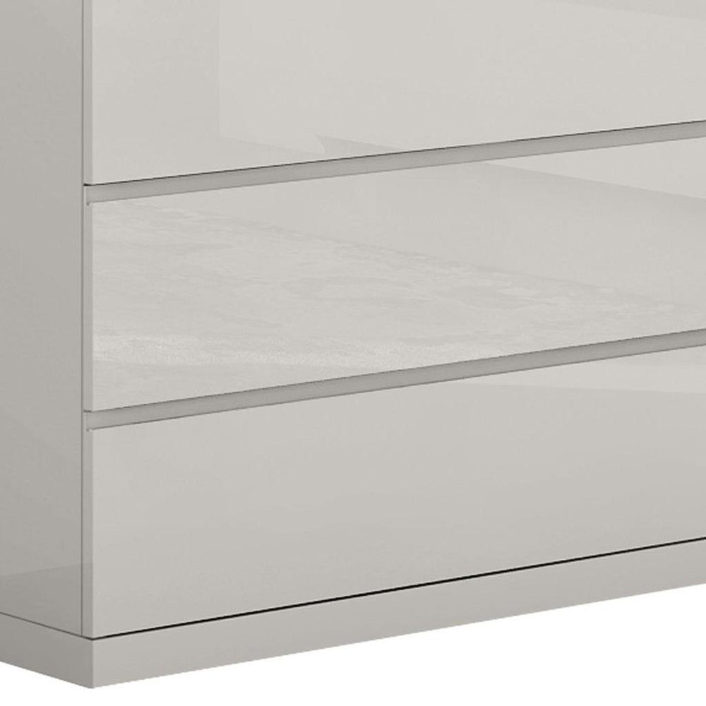 63" Gray Wood Six Drawer Double Dresser