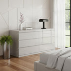 63" Gray Wood Six Drawer Double Dresser