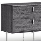 70" Gray Wood Four Drawer Double Dresser