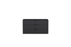 57" Black And Dark Gray Faux Marble and Wood Six Drawer Double Dresser