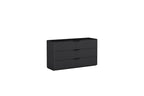 57" Black And Dark Gray Faux Marble and Wood Six Drawer Double Dresser