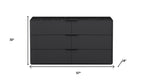 57" Black And Dark Gray Faux Marble and Wood Six Drawer Double Dresser