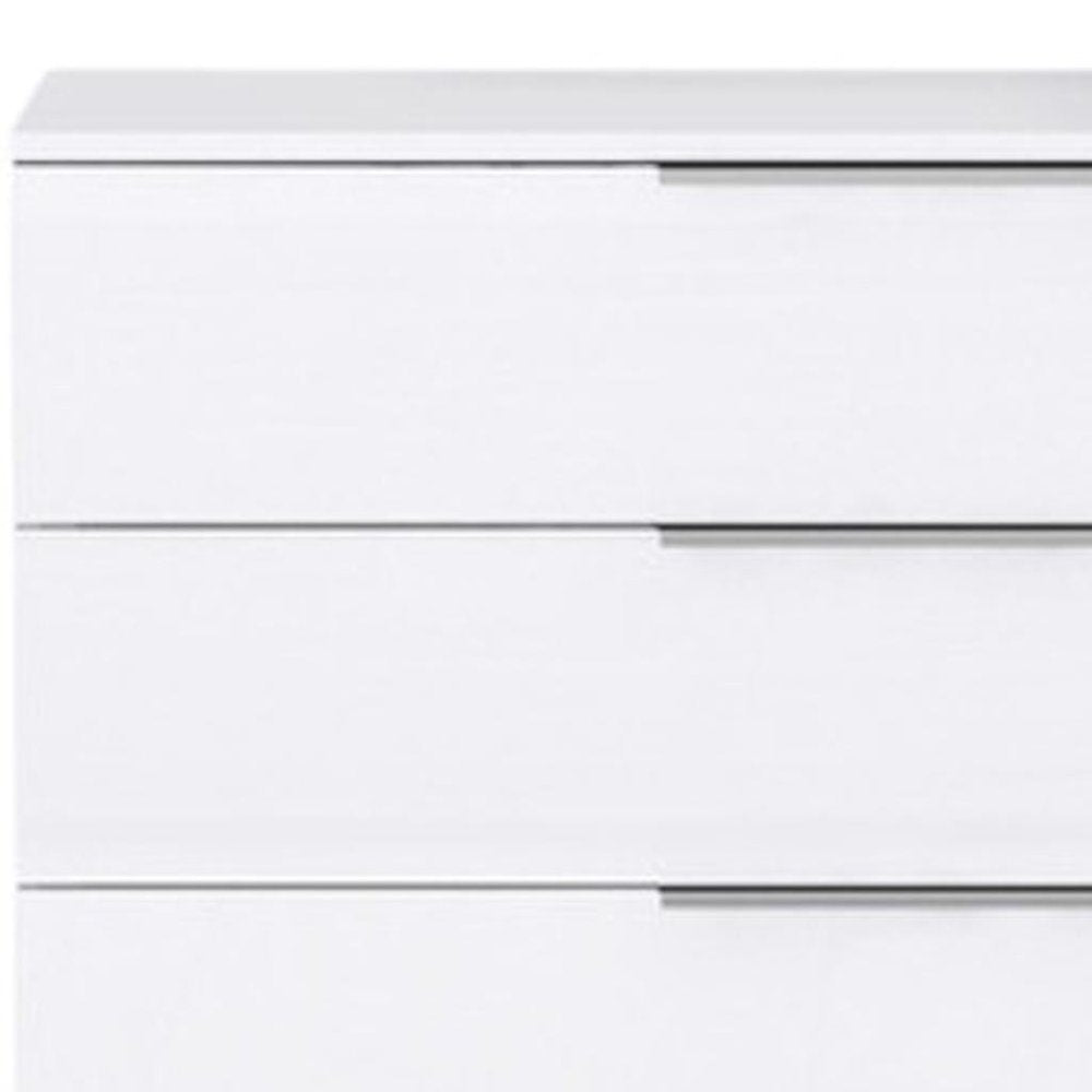 62" White Wood Six Drawer Double Dresser